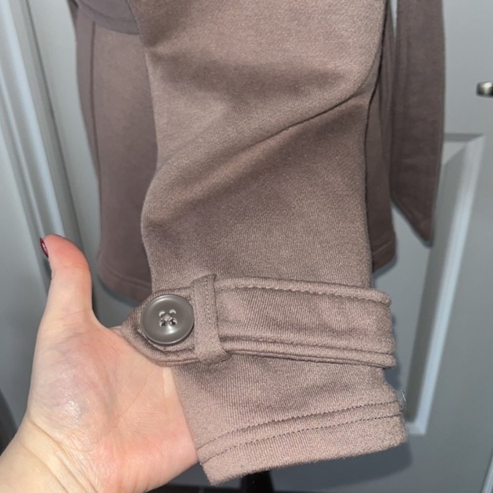 Mossimo Belted Taupe Fleece Lined Double Breasted Jacket Size M - Picture 4 of 8